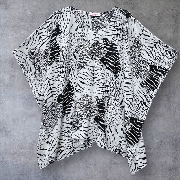 Buddy Love North Tunic Top Womens Medium Oversized Animal Print Draped Coverup - Picture 4 of 10